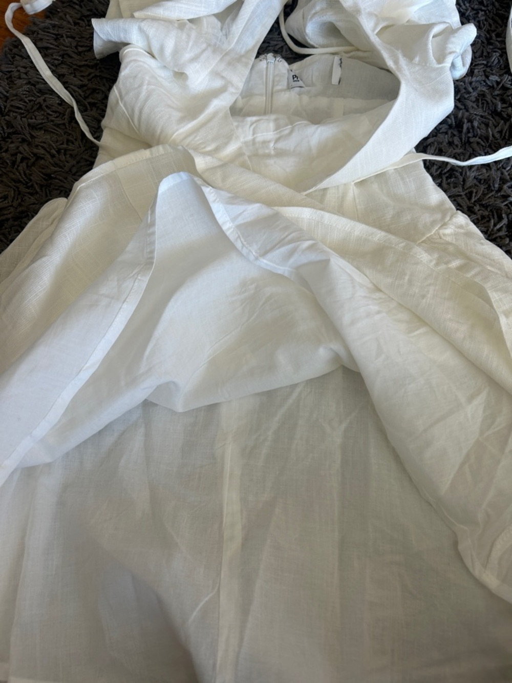NWOT Princess Polly Forever More Mini Dress White Button-Front Puff Sleeve Sz 0 - Picture 6 of 14